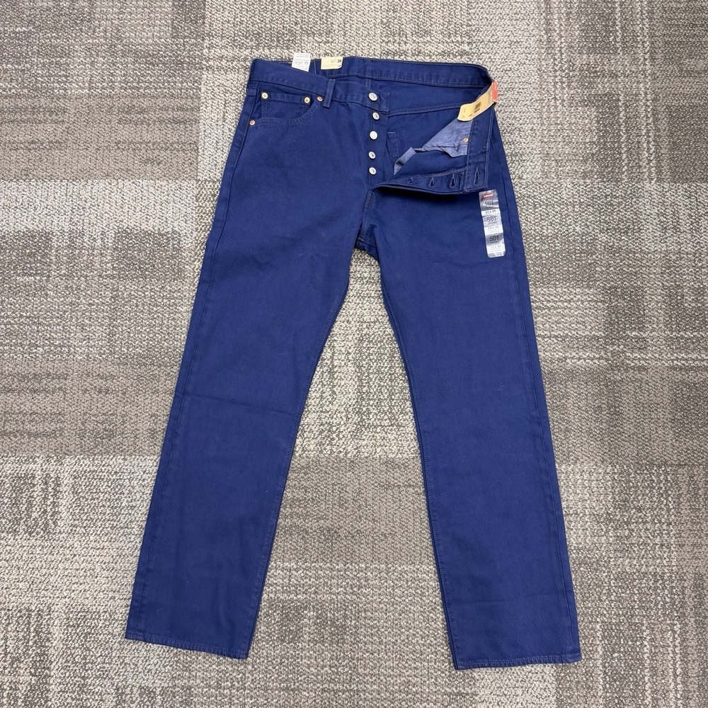 Levi's 501 Original Fit Stretch Button Fly Blue‎ Denim Jeans Men's 32x30